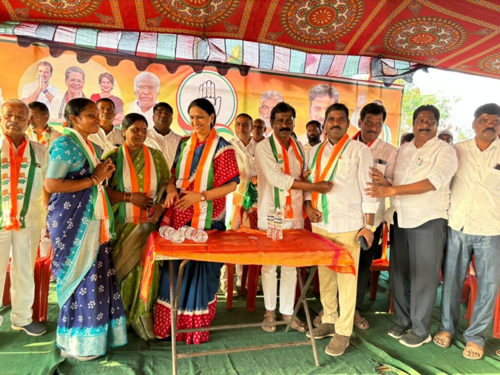 The former Sarpanch of Sankepalli, Indira Laxman, joined the Congress party