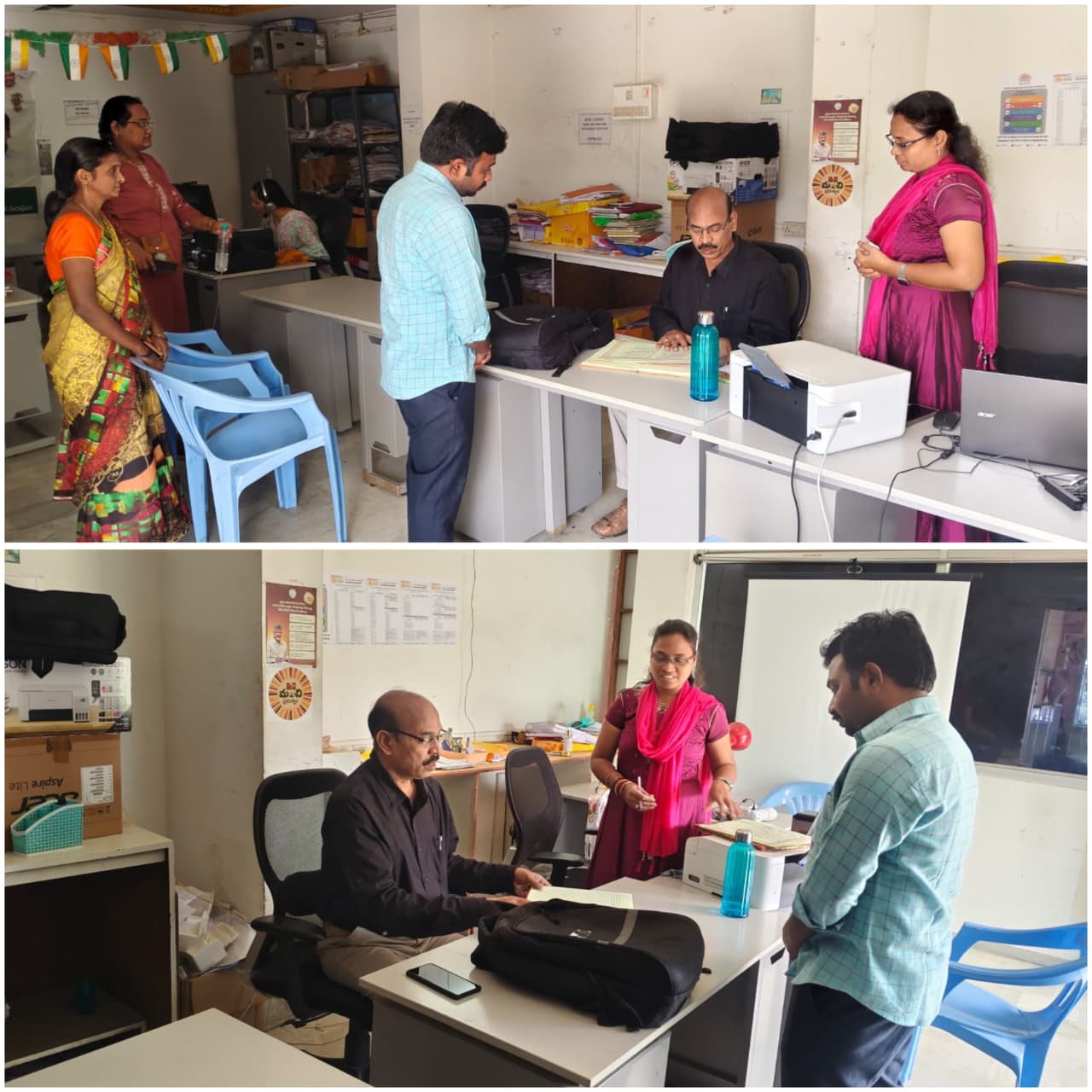 సచివాలయాలను ఆకస్మికంగా తనికి చేసిన మున్సిపల్ కమిషనర్ పి.   హరిబాబు
