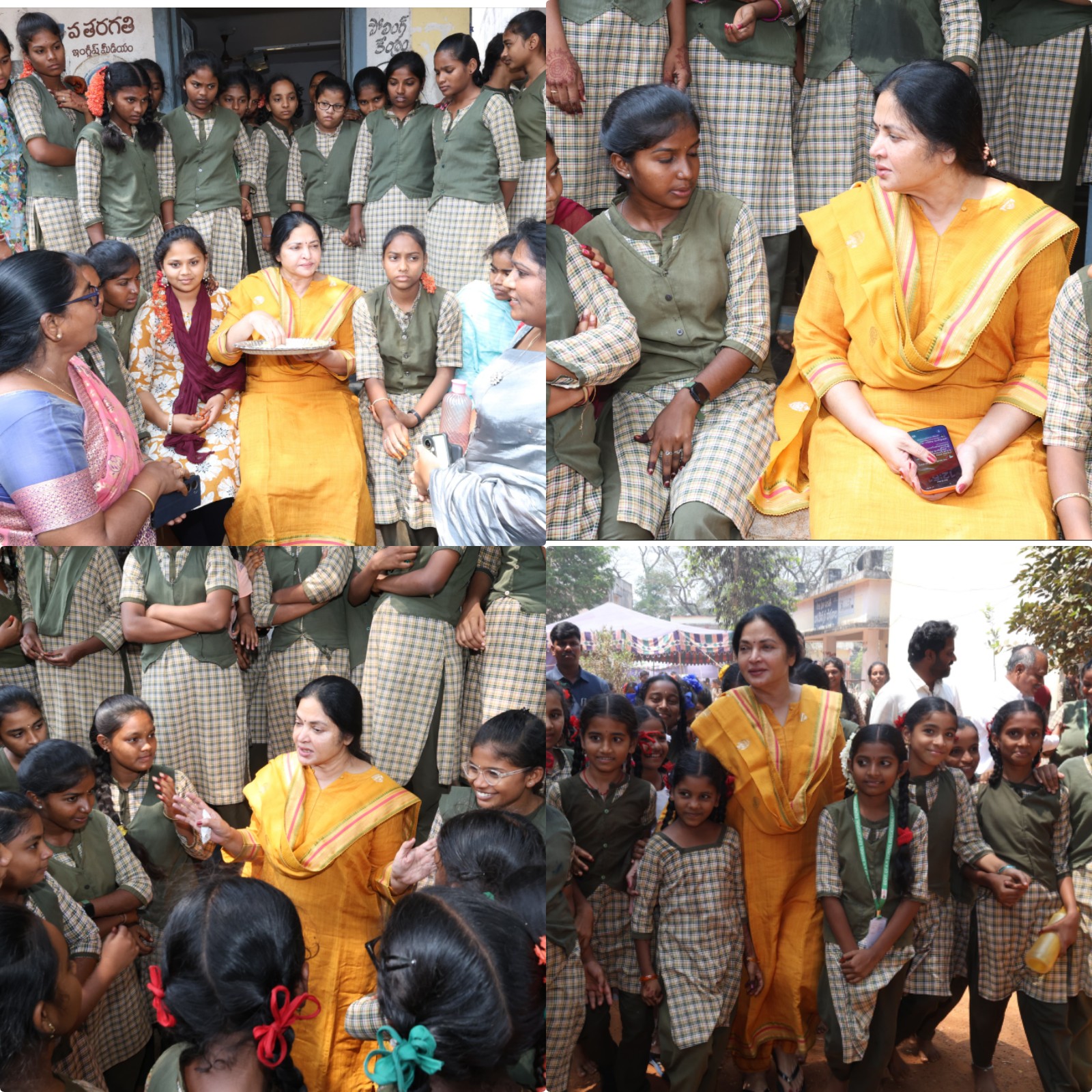 విద్యార్థులతో కలిసి భోజనం చేసిన కోవూరు ఎమ్మెల్యే ప్రశాంతి రెడ్డి
