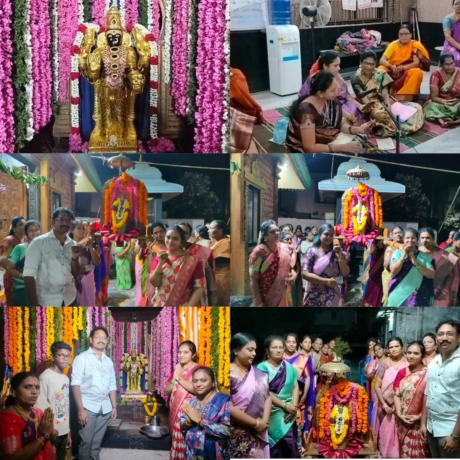 వరలక్ష్మీ వ్రతం సందర్భంగా బంగారు అలంకరణలో వాసవి దేవి.